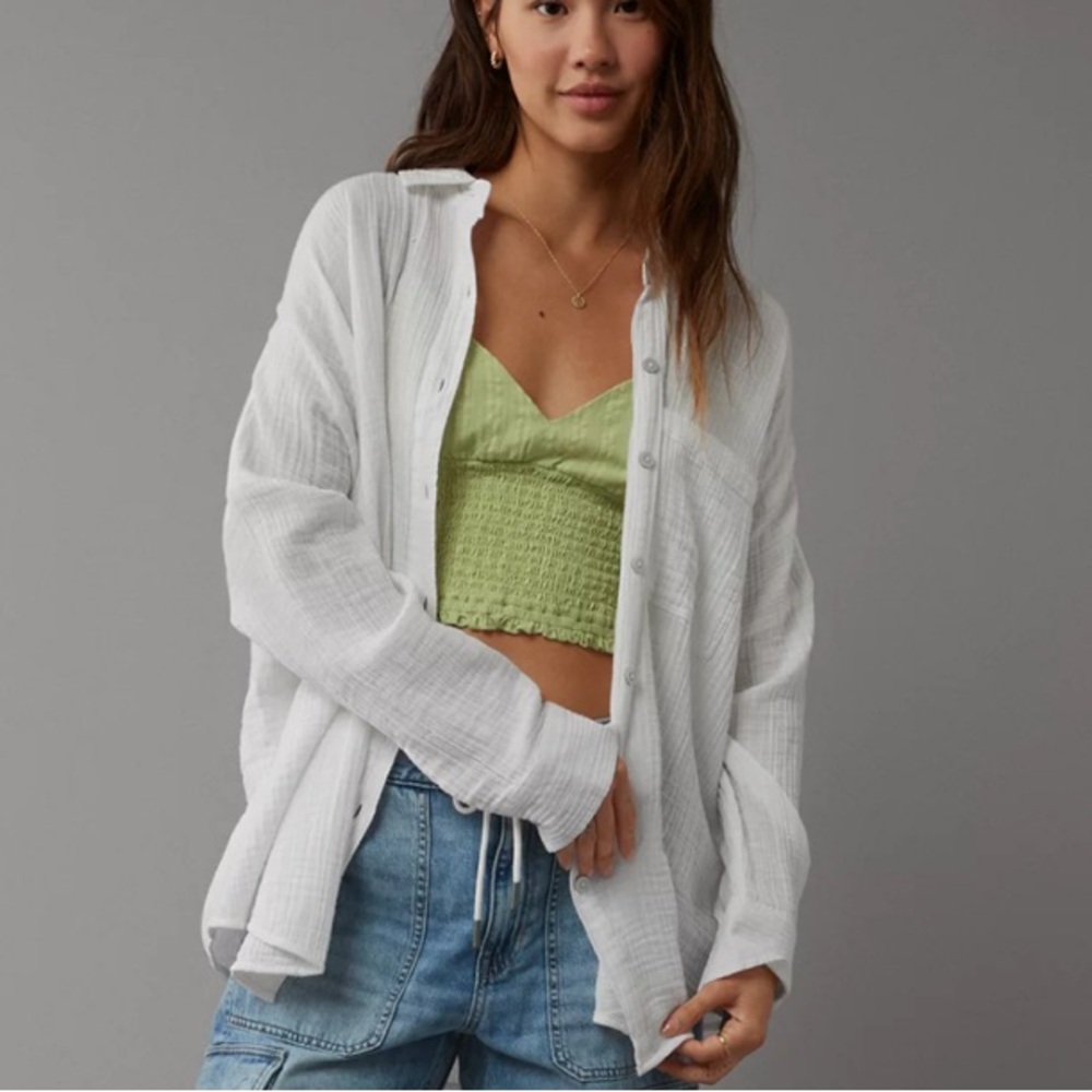 American Eagle Oversized Linen Shirt